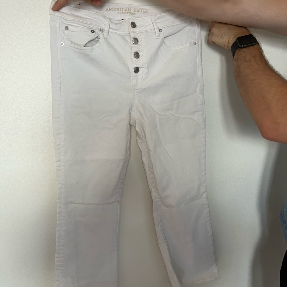 American Eagle white skinny jeans